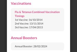 myYardd vaccination reminders and schedule 